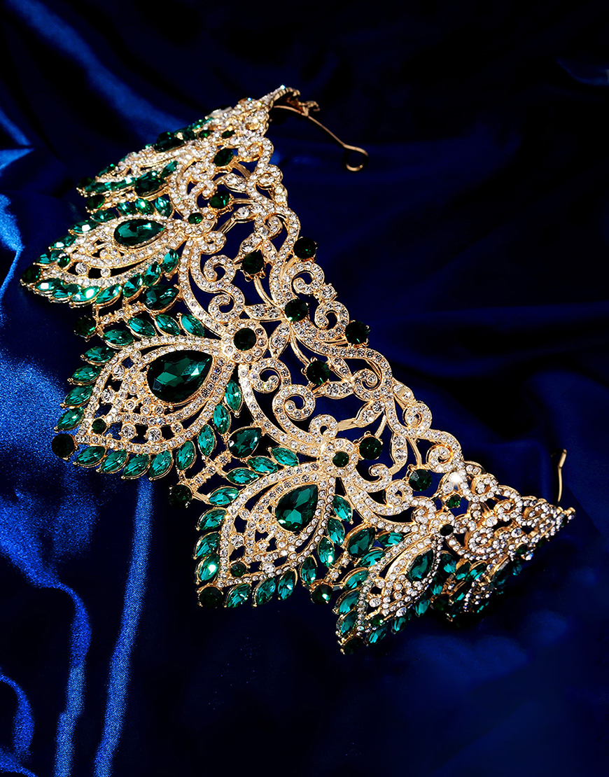 Sparkly Golden Crystal Queen Tiaras Princess Quinceanera Crown