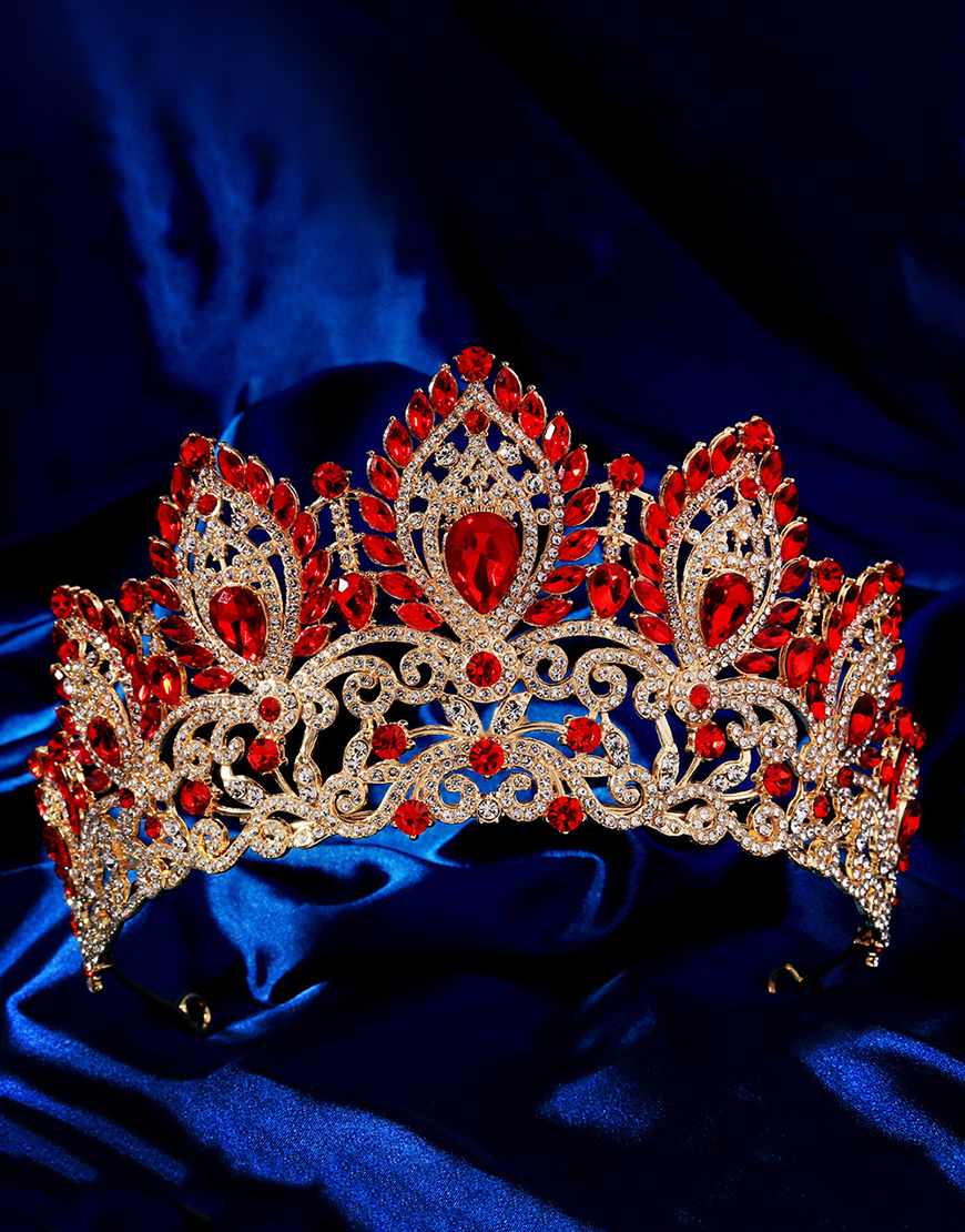 Sparkly Golden Crystal Queen Tiaras Princess Quinceanera Crown