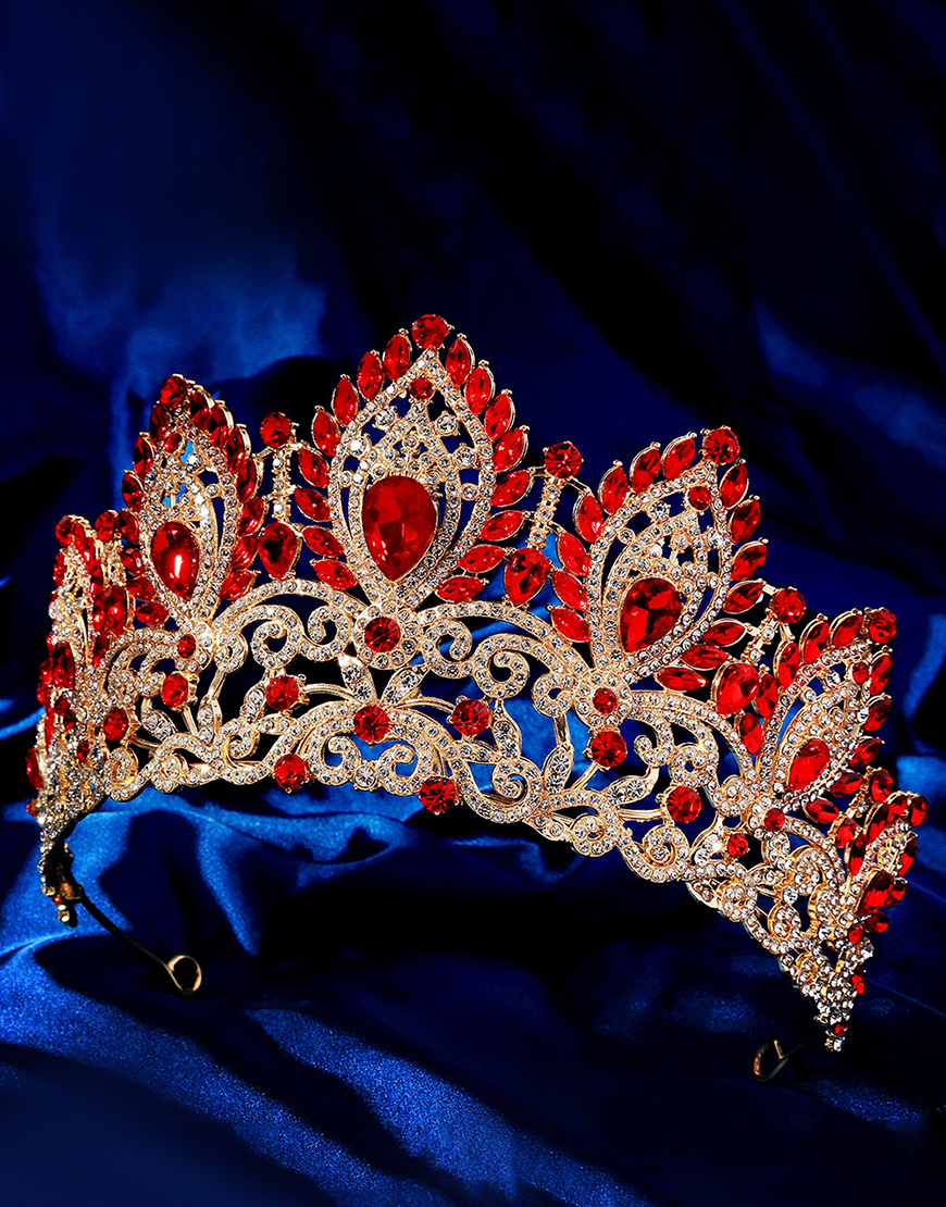 Sparkly Golden Crystal Queen Tiaras Princess Quinceanera Crown