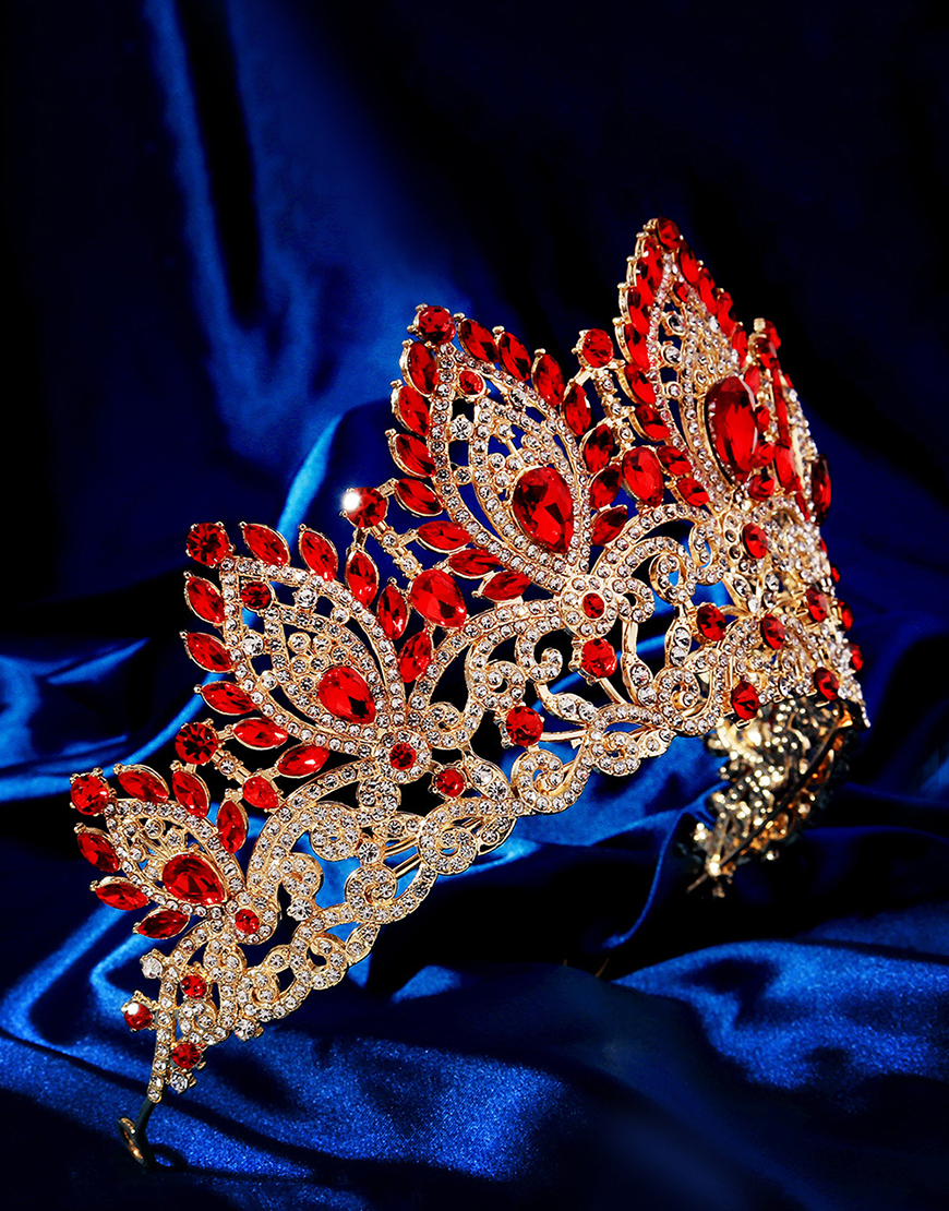 Sparkly Golden Crystal Queen Tiaras Princess Quinceanera Crown