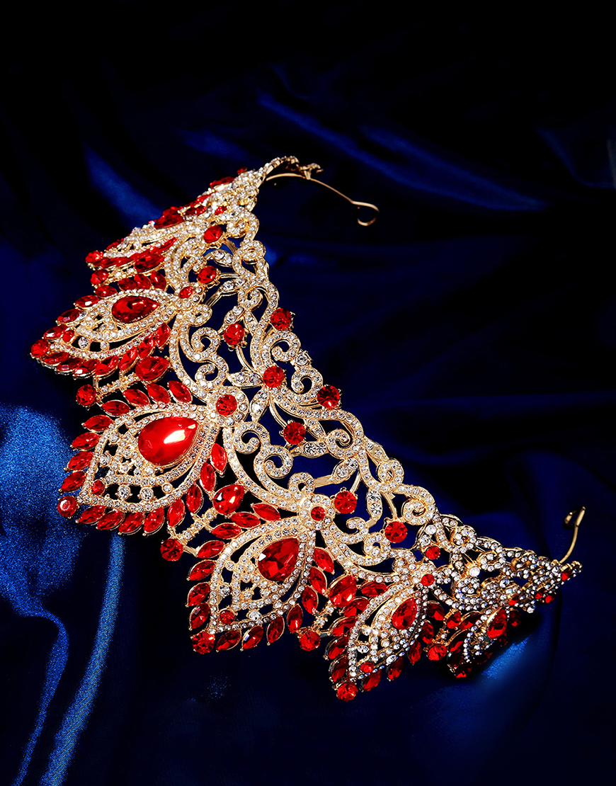 Sparkly Golden Crystal Queen Tiaras Princess Quinceanera Crown