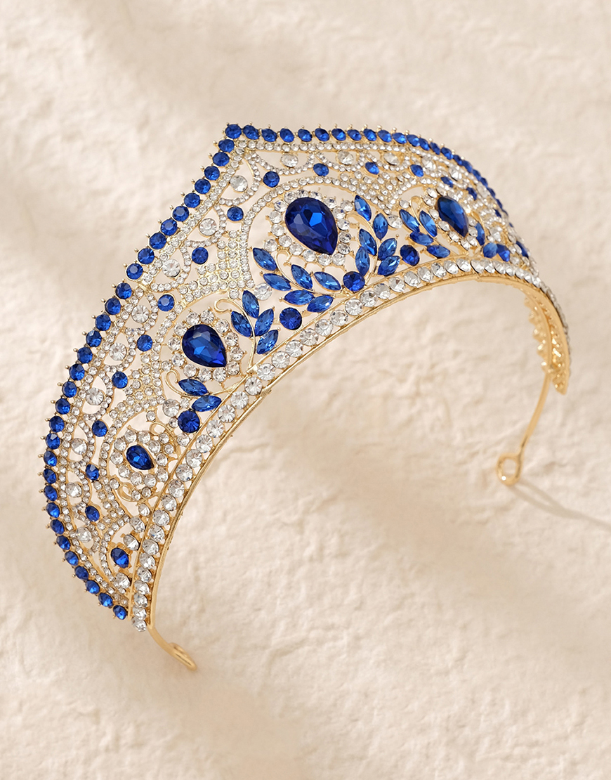 Elegant Golden Crystal Quinceanera Crown Princess Tiaras