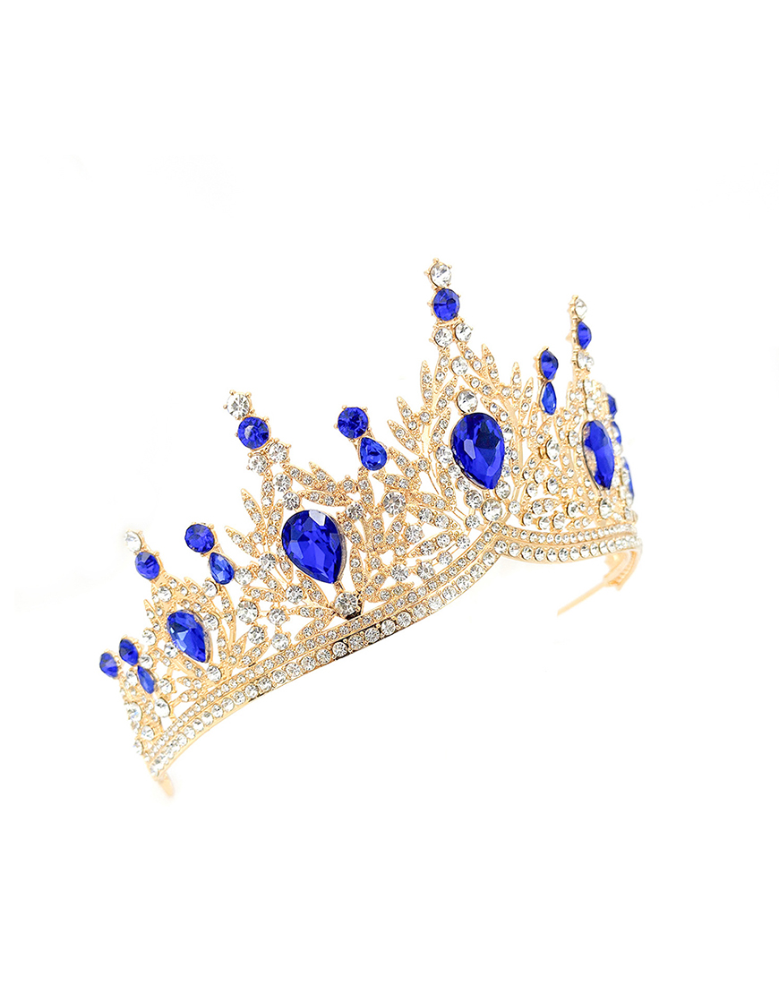 Sparkly Golden White Water Droplets Crystal Wedding Tiaras Princess Quinceanera Crown