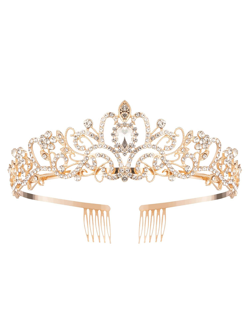 Sparkly Silver Crystal Wedding Tiaras and Crown Princess Quinceanera Headpieces with Combs