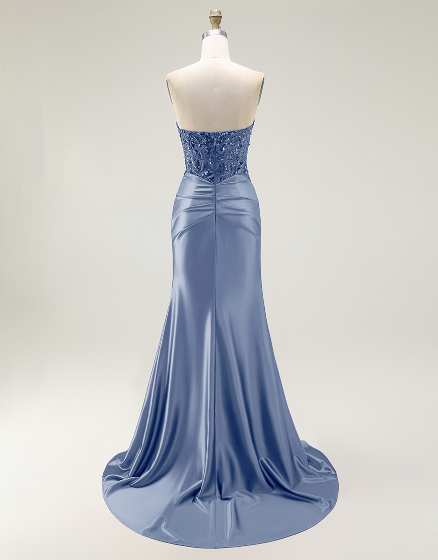 Sparkly Red Mermaid  Sweetheart Long Prom Dress with Sequins