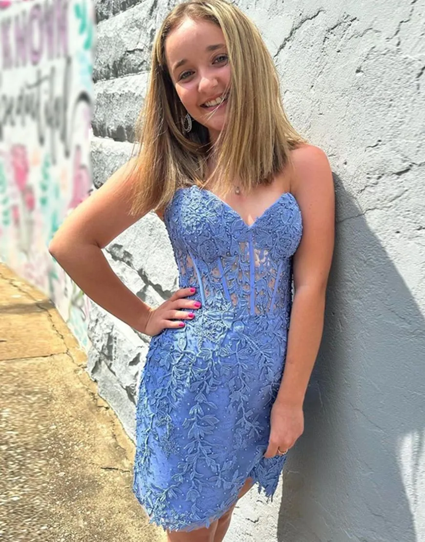 Sexy Elegant Sweetheart Lace Homecoming Dress Party Dress