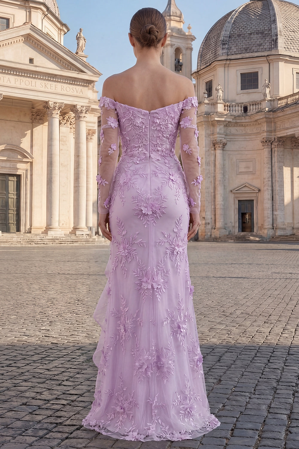 Yellow Floral Sheath Strapless Long Prom Dress with Ruffles