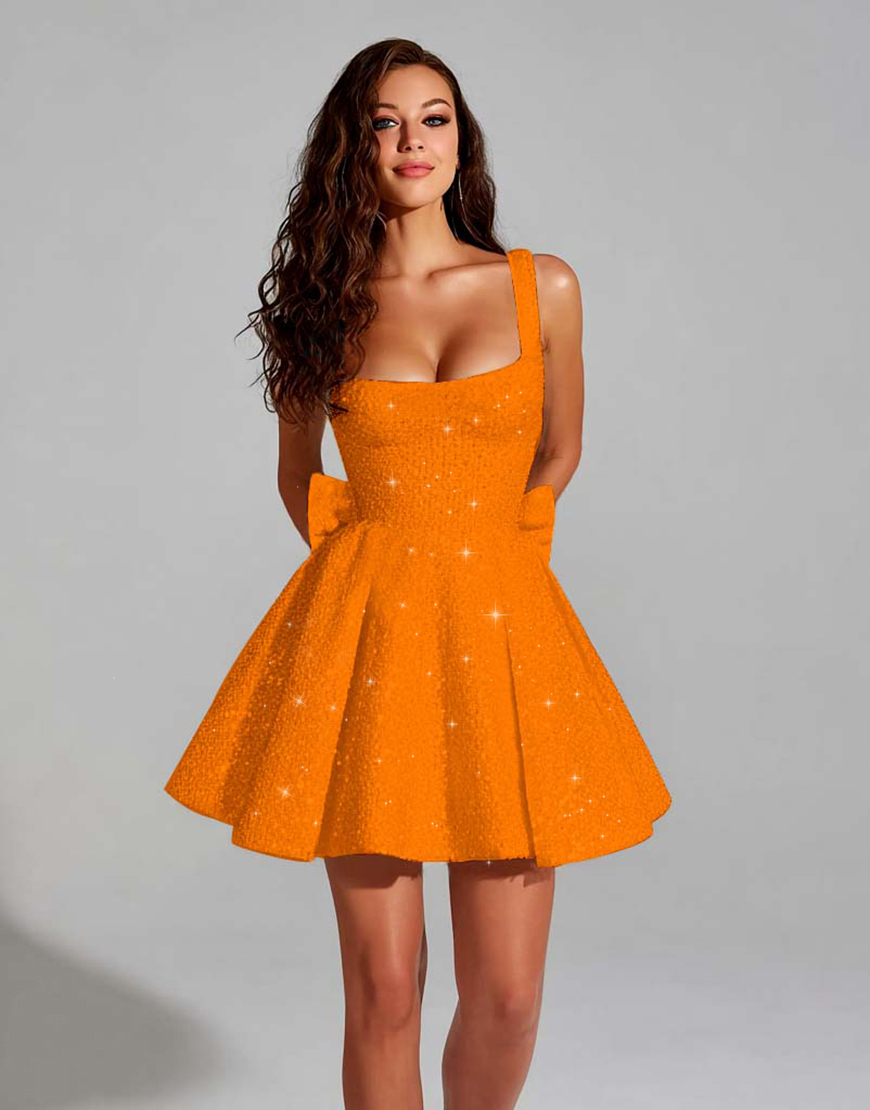 Sparkly White Short A-Line Sequins Tight Homecoming Dress