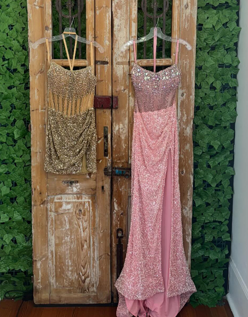 Sparkly Gorgeous Strapless Long Mermaid Beaded Prom Dress With Split