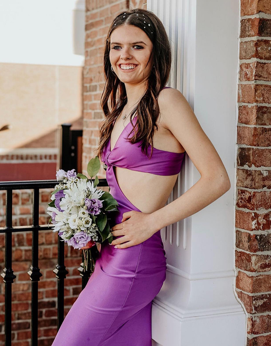 Sexy Red Spaghetti Straps Cutout Waist Long Mermaid Satin Prom Dress