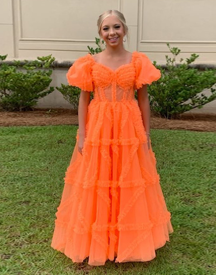 A-Line Off The Shoulder Long Tulle Prom Party Dress With Belt