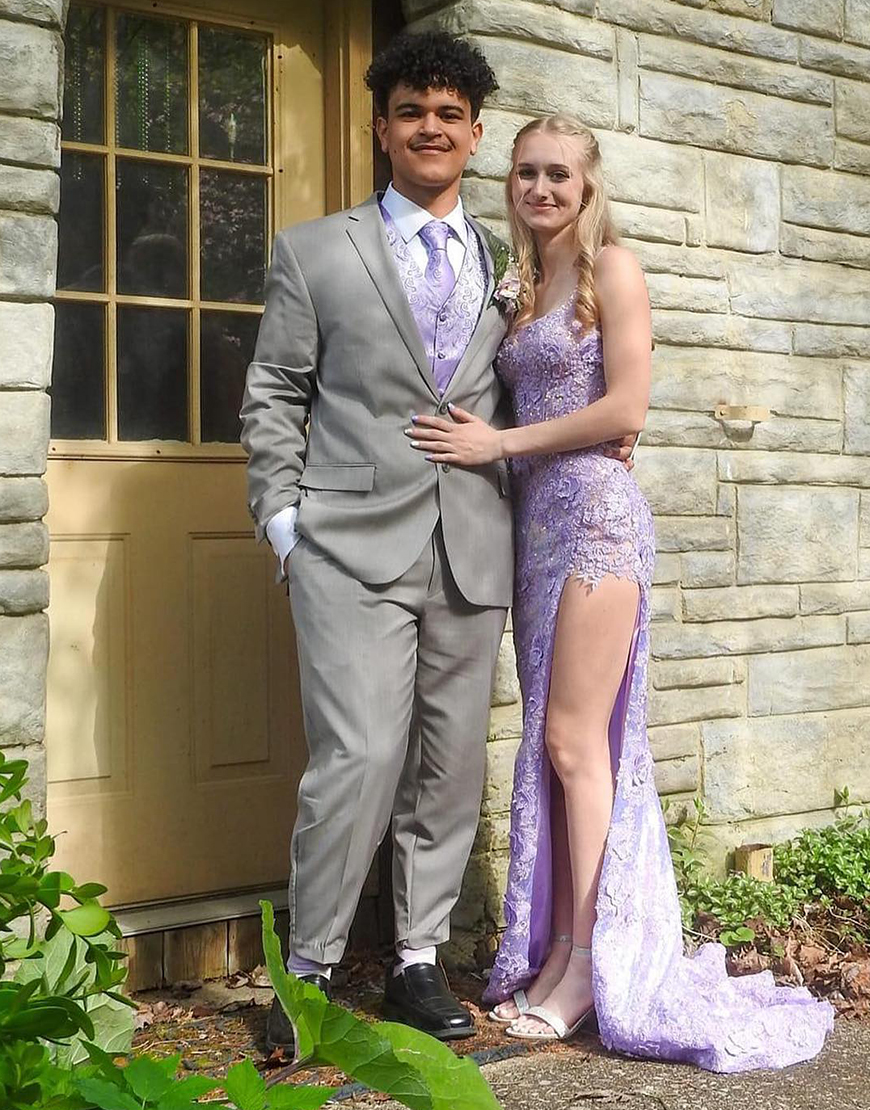 Sparkly Spaghetti Straps Lace Up Long Corset Prom Dress With Split