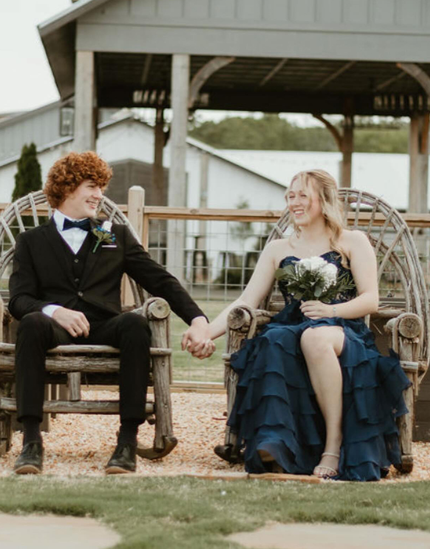 Lilac Sweetheart Lace Up Long Tiered Chiffon Prom Dress With Slit