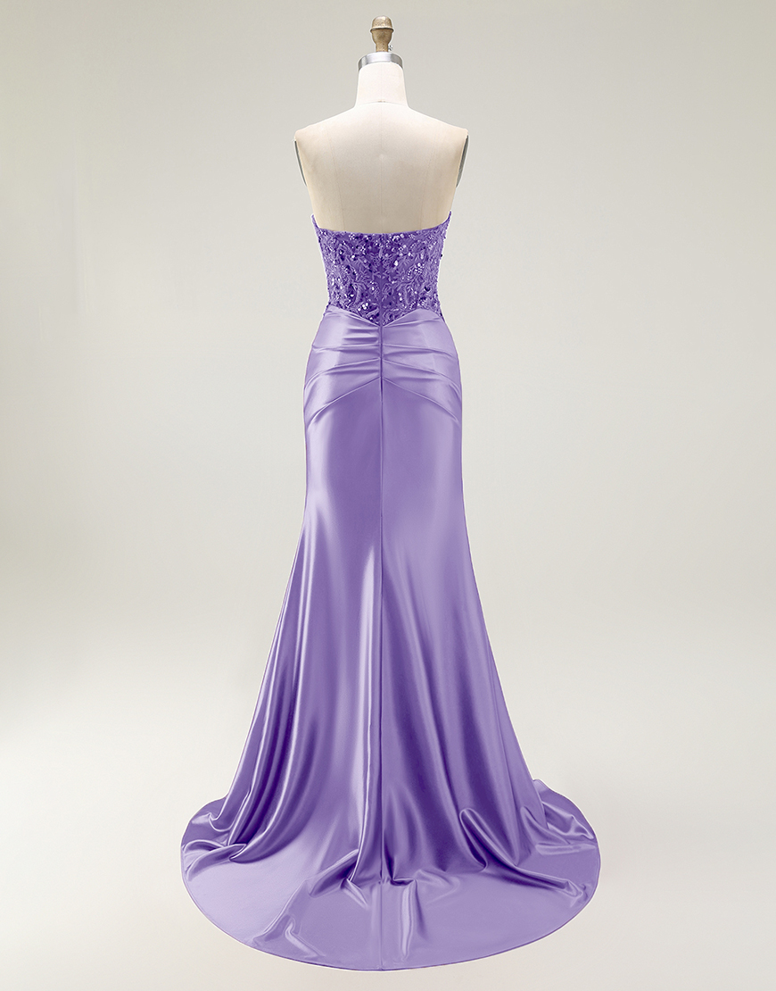 Sparkly Red Mermaid  Sweetheart Long Prom Dress with Sequins