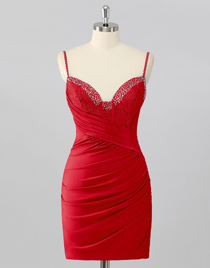 Sparkly Sky Blue V Neck Tight Short Corset Homecoming Dress with Beading