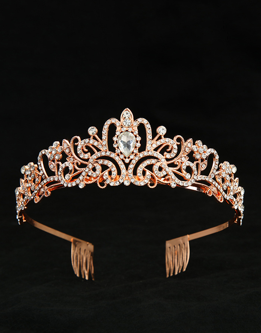 Sparkly Silver Crystal Wedding Tiaras and Crown Princess Quinceanera Headpieces with Combs