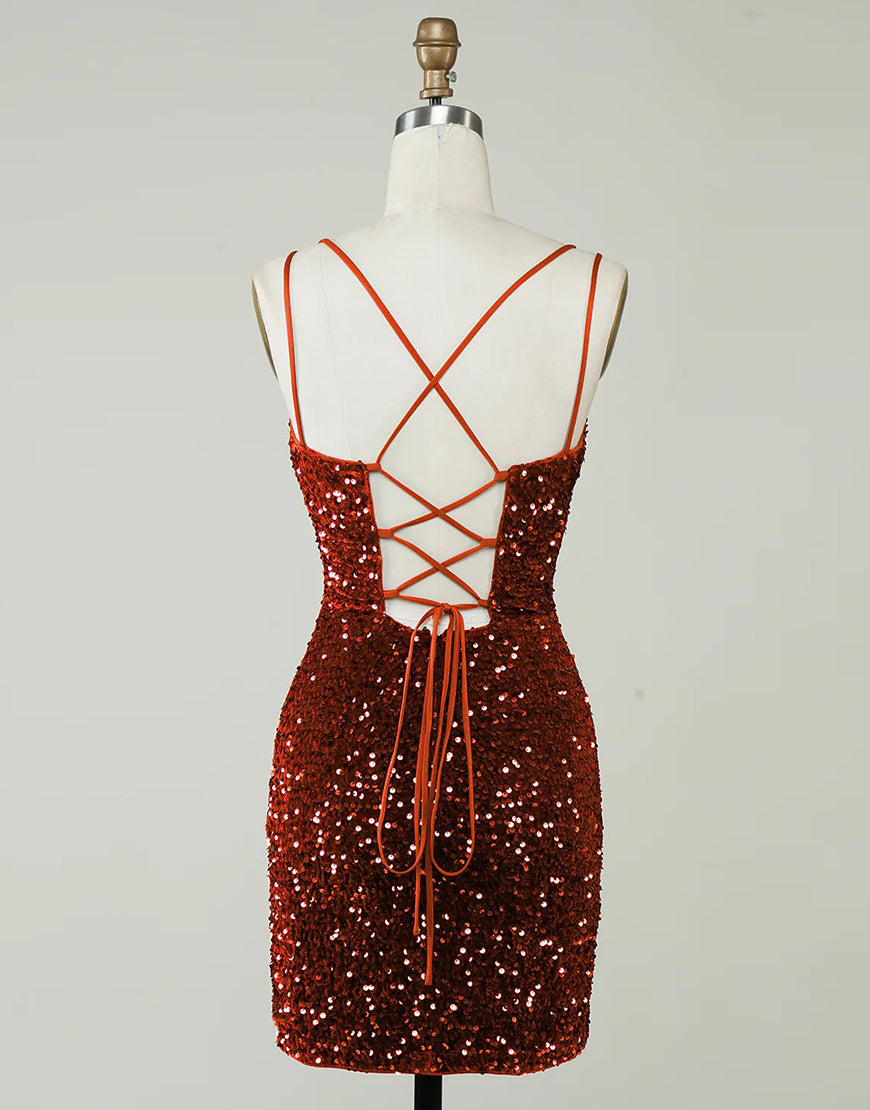 Royal Blue Corset Back Short Sequin Homecoming Dress