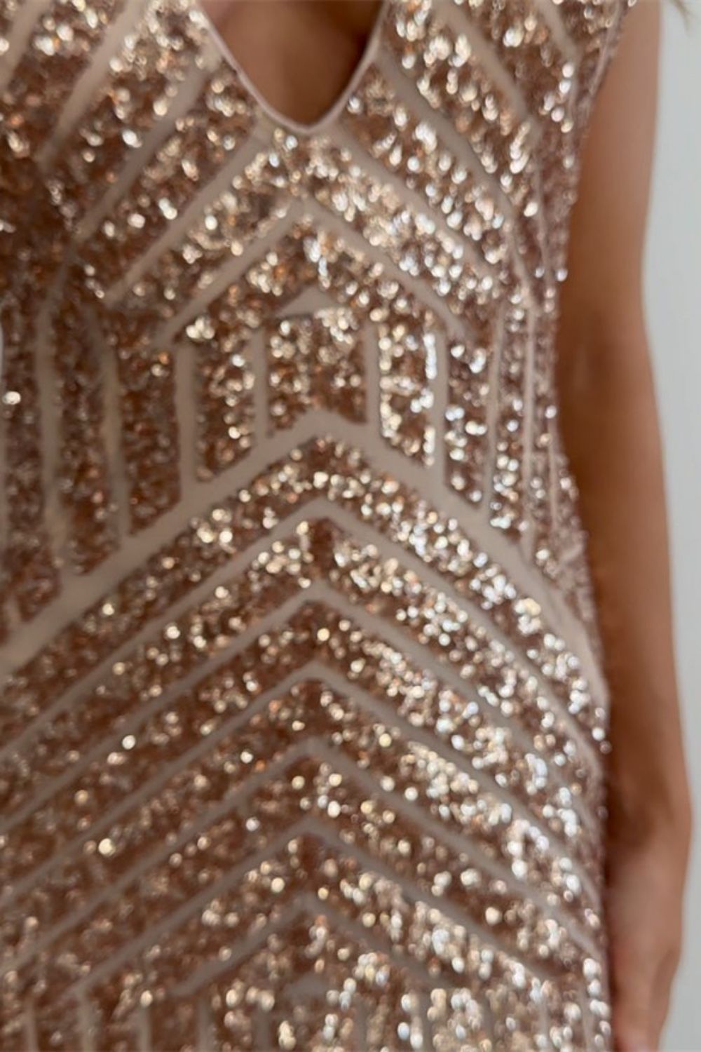 Sexy Sparkly Sequin Deep V-Neck Long Corset Prom Party Dress