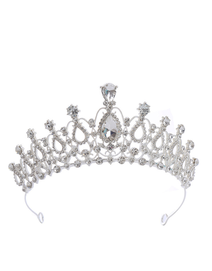 Elegant Silver Crystal Wedding Tiaras Princess Quinceanera Crown