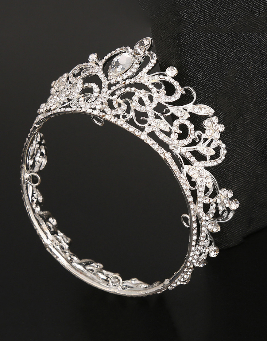 Sparkly Silver Crystal Queen Tiaras Princess Quinceanera Crown