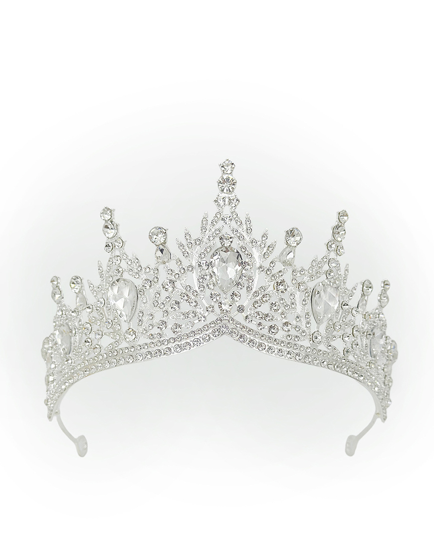 Sparkly Golden White Water Droplets Crystal Wedding Tiaras Princess Quinceanera Crown