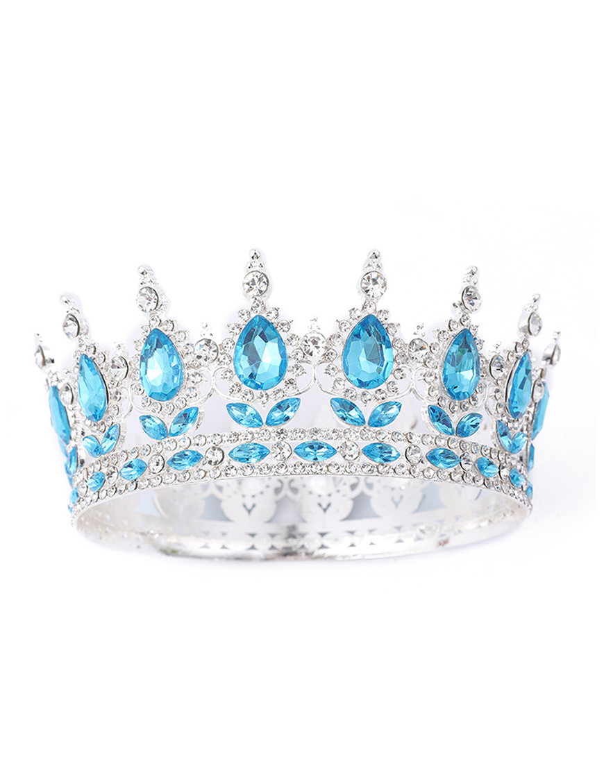 Golden Red Rhinestones Wedding Tiaras and Crown Princess Quinceanera Headpieces