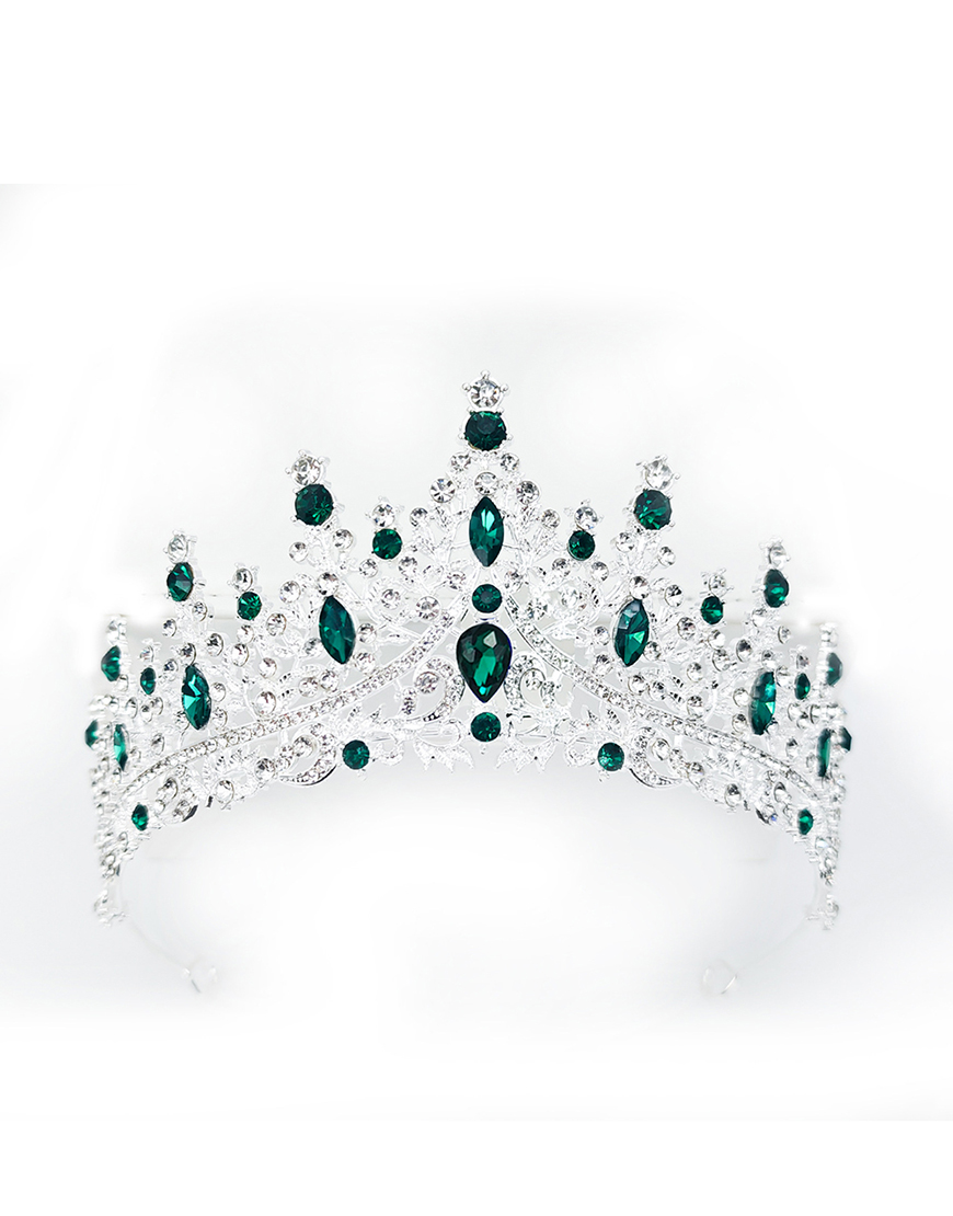 Silver White Wedding Crystal Tiaras and Crown Princess Quinceanera Headpieces