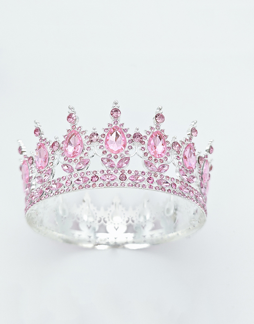 Golden Red Rhinestones Wedding Tiaras and Crown Princess Quinceanera Headpieces