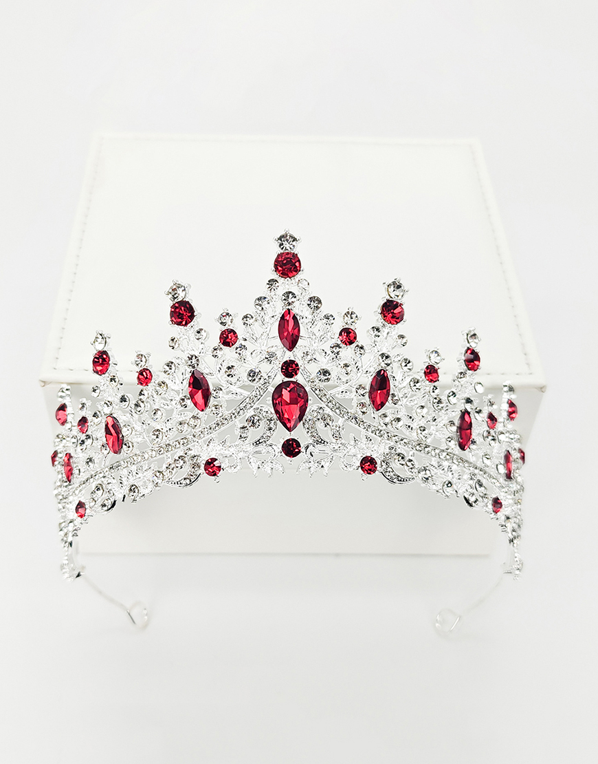 Silver White Wedding Crystal Tiaras and Crown Princess Quinceanera Headpieces