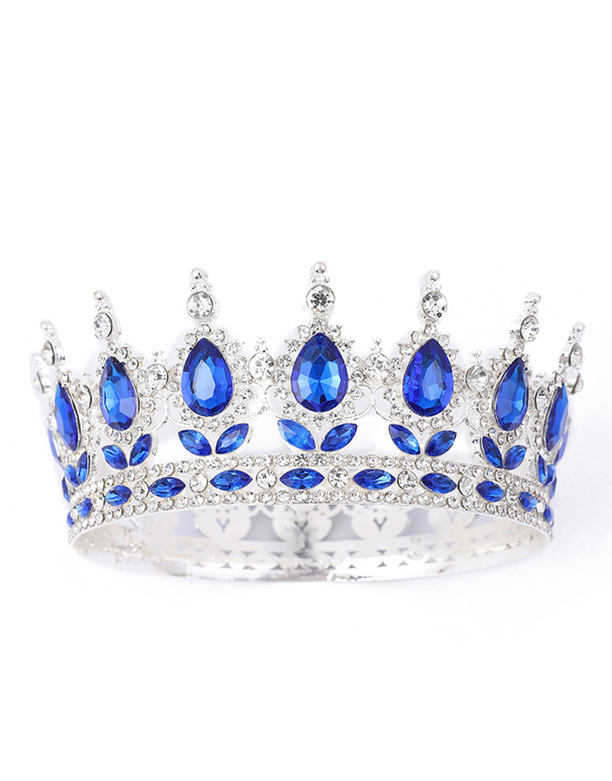 Golden Red Rhinestones Wedding Tiaras and Crown Princess Quinceanera Headpieces