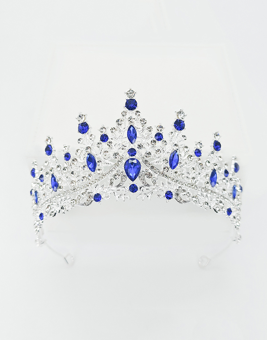 Silver White Wedding Crystal Tiaras and Crown Princess Quinceanera Headpieces