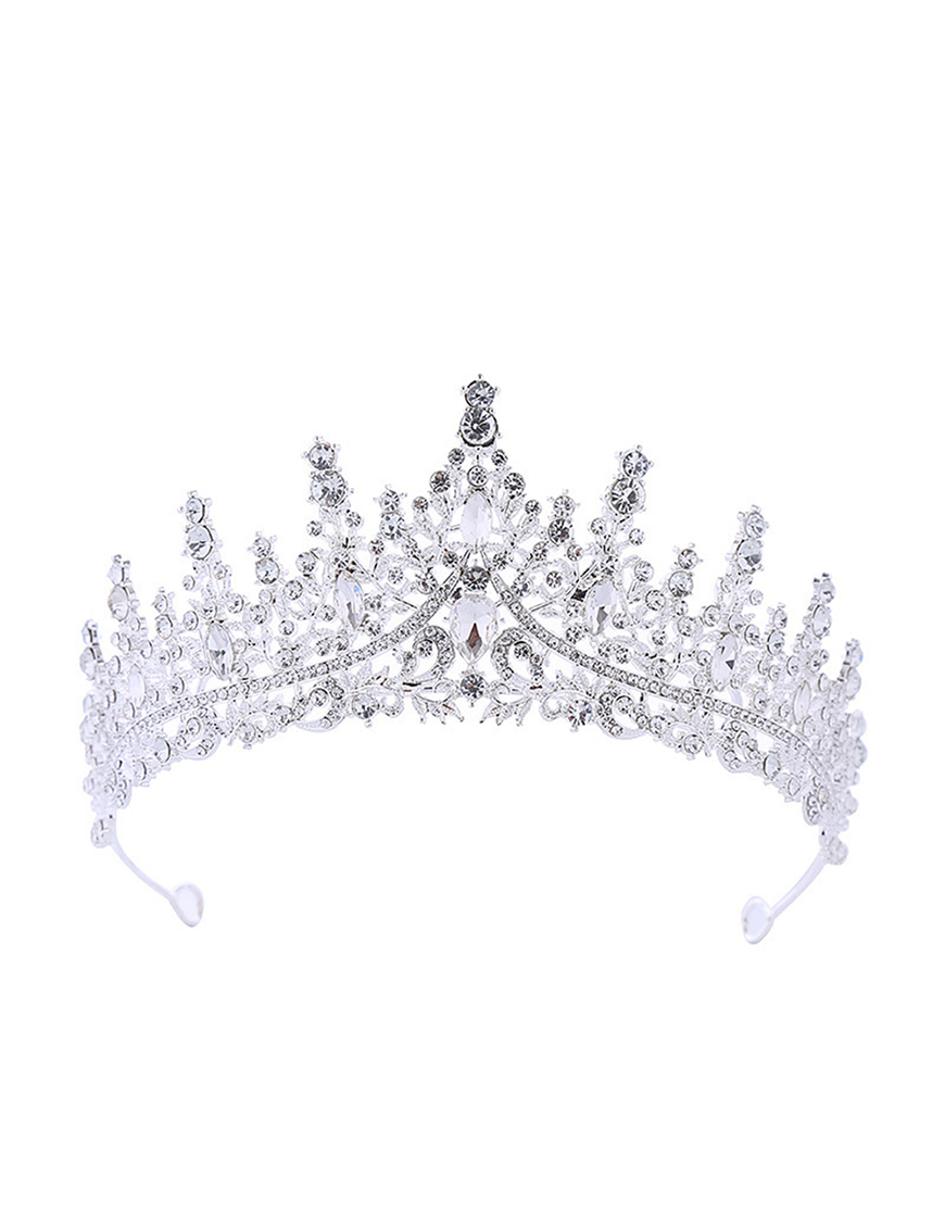 Silver White Wedding Crystal Tiaras and Crown Princess Quinceanera Headpieces