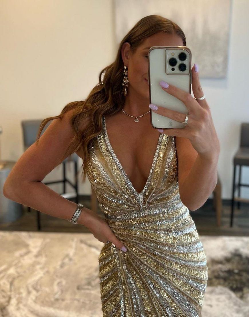 Sparkly Sequins Long Prom Dress With Split