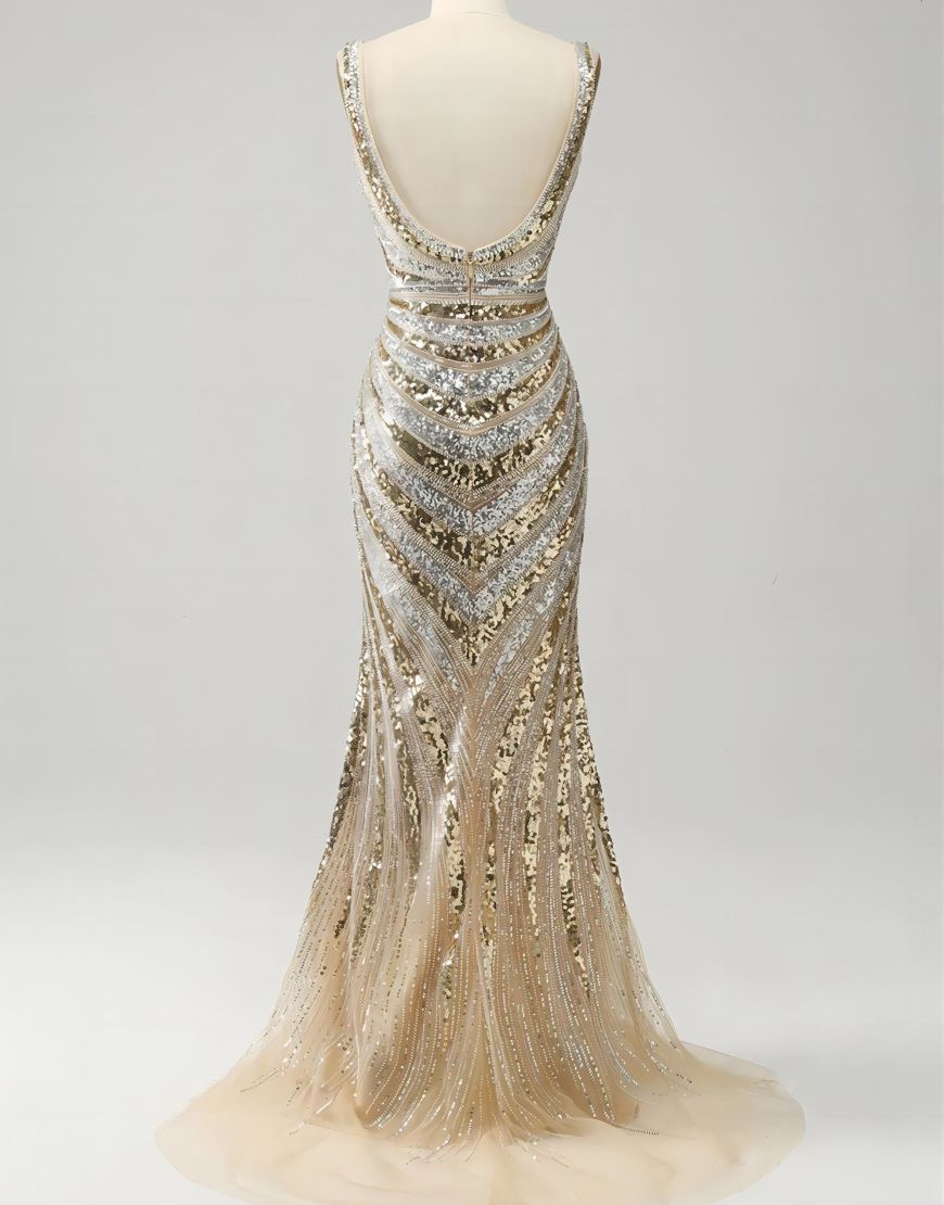 Sparkly Sequins Long Prom Dress With Split