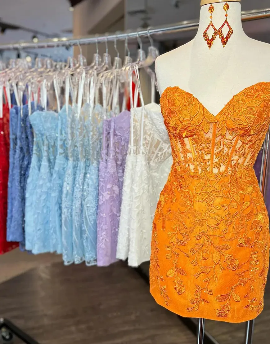 Sexy Elegant Sweetheart Lace Homecoming Dress Party Dress