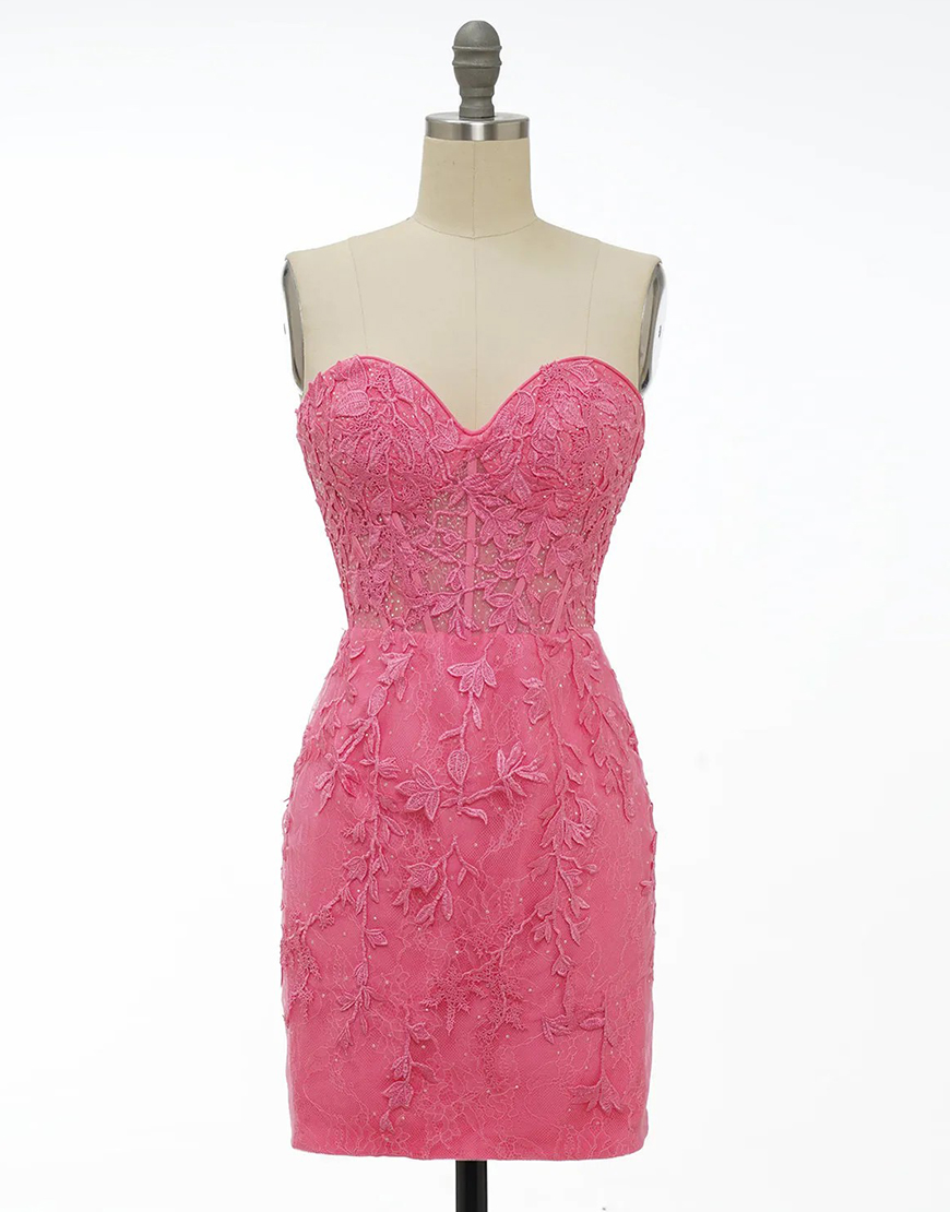 Light Green Strapless Corset Back Tight Homecoming Dress