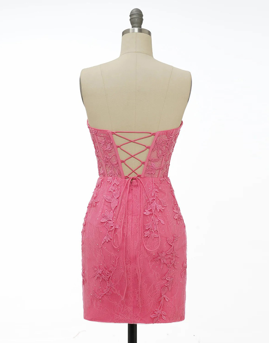 Light Green Strapless Corset Back Tight Homecoming Dress