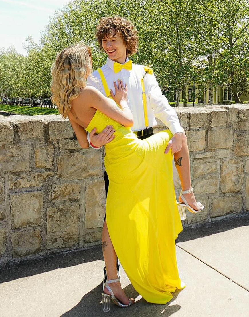 Sexy Tight Strapless Light Blue Long Prom Dress