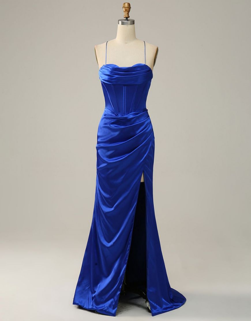 Sexy Mermaid Spaghetti Straps Prom Dress With Split