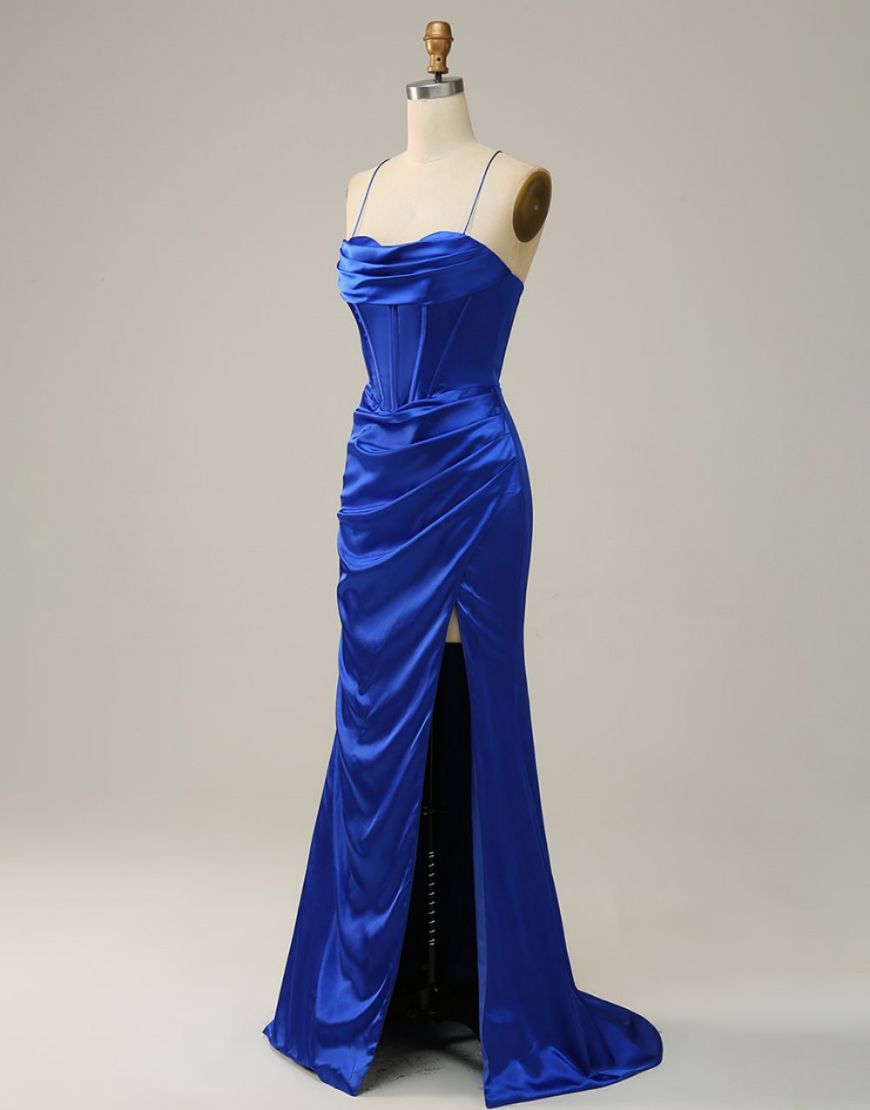 Sexy Mermaid Spaghetti Straps Prom Dress With Split