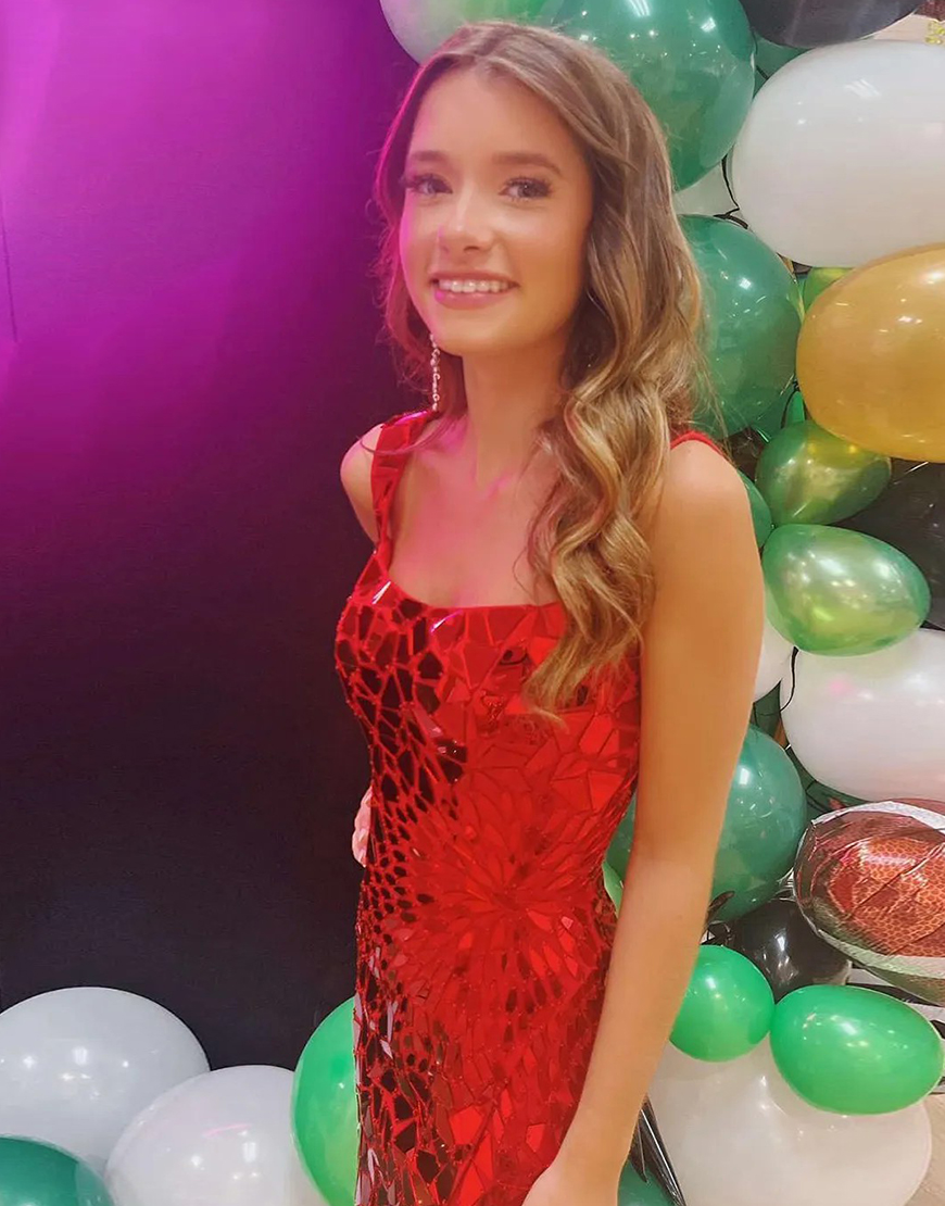 Gorgeous Silver Square Neck Short Mirror Homecoming Party Dress