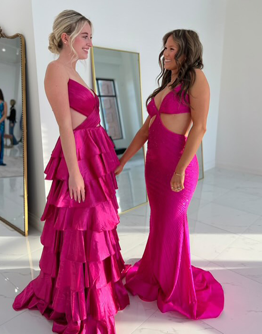 Stylish Orange Mermaid Spaghetti Straps Long Beaded Prom Dress