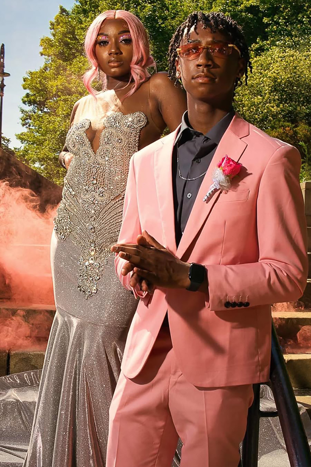 Pink Single Breasted 2 Piece Notched Lapel Prom Homecoming Men's Suits