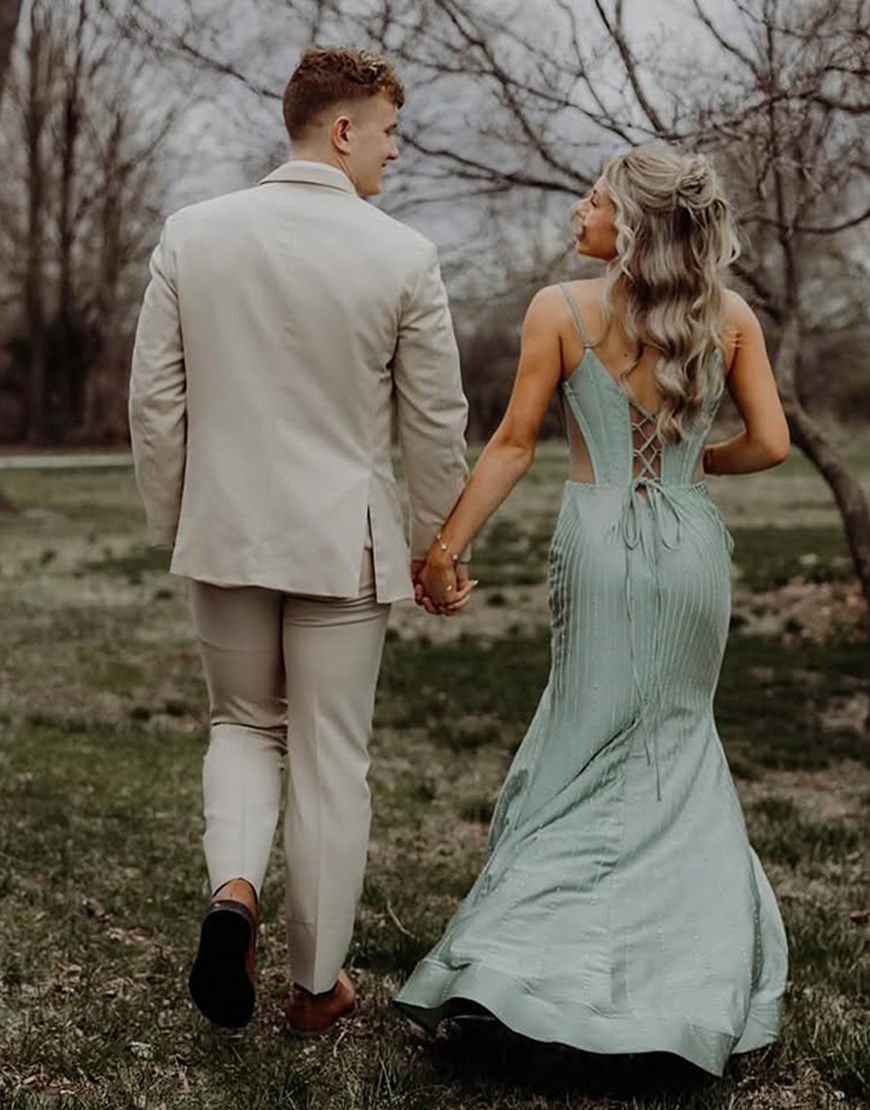 Light Khaki Notched Lapel 2 Piece Prom Homecoming Men's Suits