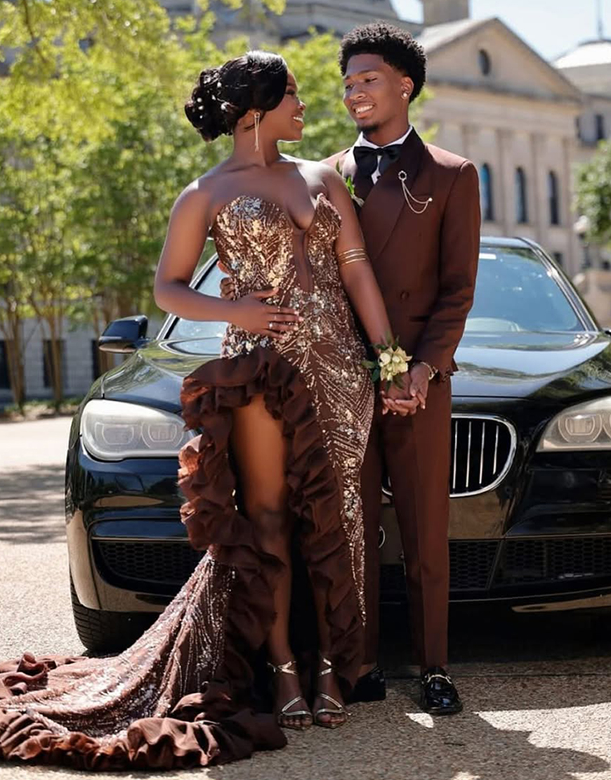 Dark Red Slim Fit 2 Piece Shawl Lapel Men's Prom Homecoming Suits