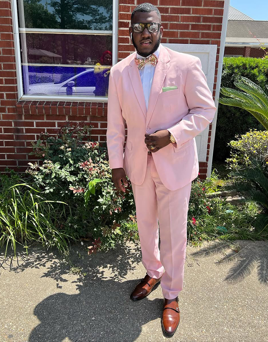 Pink Notched Lapel 2 Piece Slim Fit Prom Homecoming Men's Suits