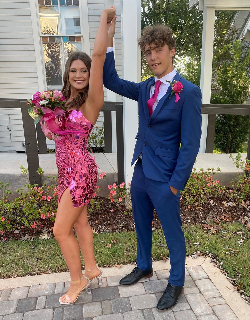 Blue Slim Fit Notched Lapel 2 Piece Prom Homecoming Men's Suits