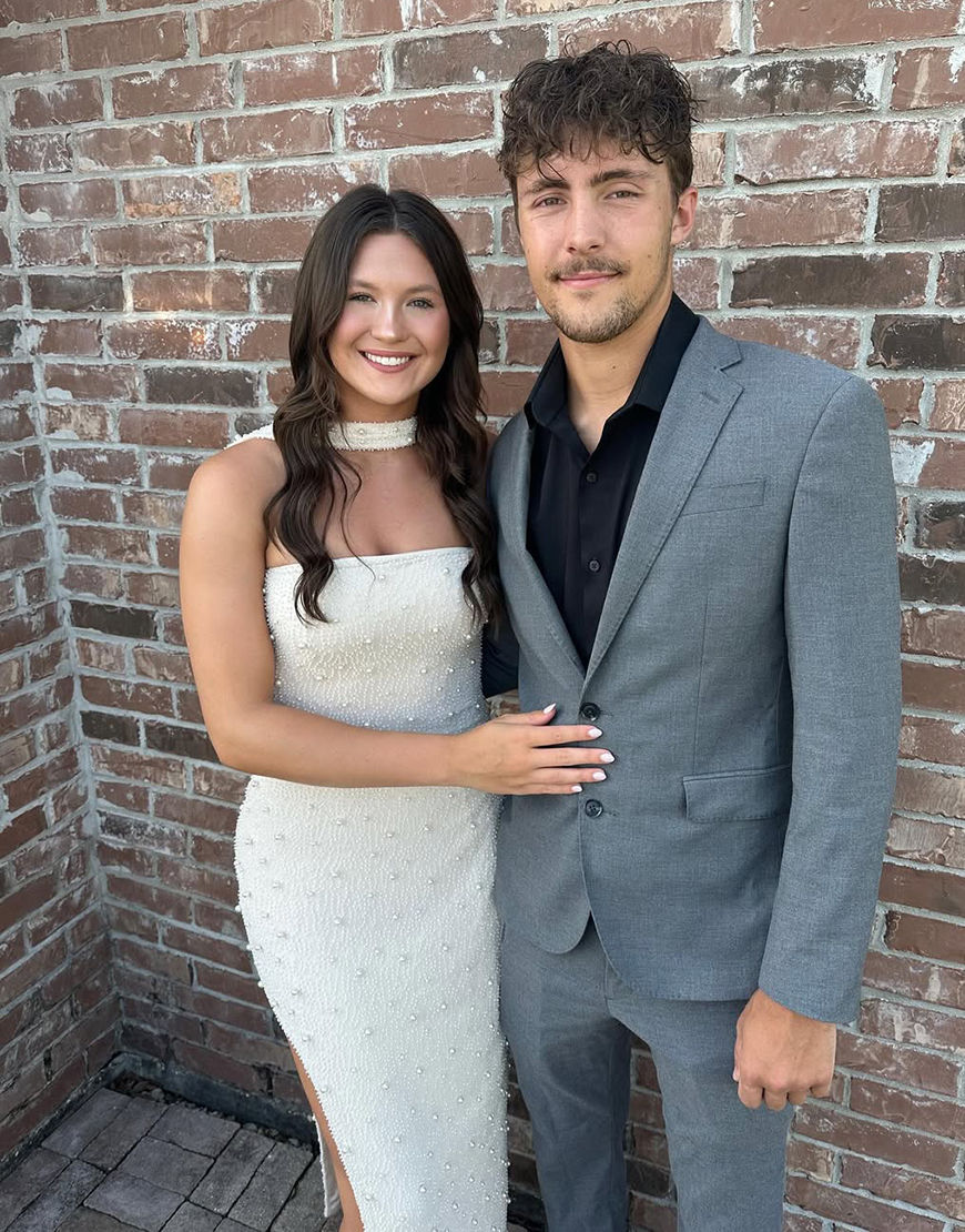 Grey Slim Fit 2 Piece Notched Lapel Men's Prom Homecoming Suits