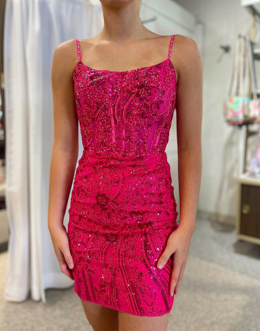 Gorgeous Royal Blue Corset Back Tight Glitter Homecoming Dress