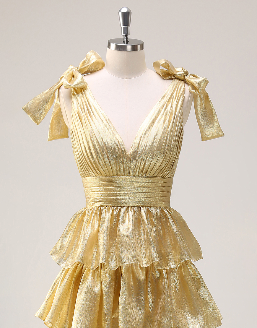 Trendy Pink A-Line Deep V-Neck Long Tiered Prom Dress With Split